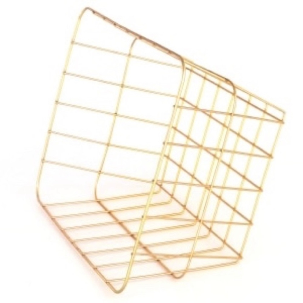 Set of 2 Goldtone Wire Baskets